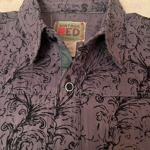 Vintage RED Men's Purple Patterned Shirt